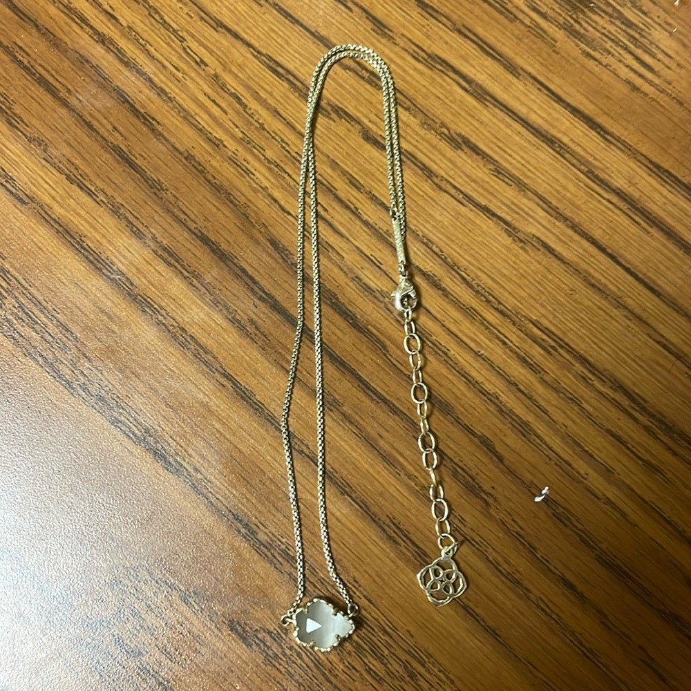 Gold Kendra Scott Necklace with Grey Stone